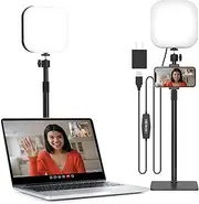 Mojimdo 180 LED Video Light with Mobile Phone Holder, Video Light with 3 Colours & 5 Brightness Levels, USB Powered Key Light for Video Conferencing, Zoom Meetings, Live Streaming, Video Recording