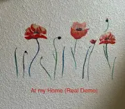 Designer Wall Accents Easy To Apply, High Quality Adhesive Art Beautiful Poppy