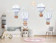 [Namly Design] Wallsticker - Animals in Hot Air Balloons / Personalised