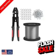 Heavy-Duty Wire Rope Crimper Kit with 165ft 1/16' Steel Cable - Ergonomic Design