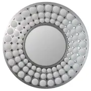Northlight 24.75" Glamorous Cascading Orbs Silver Framed Round Wall Mirror
