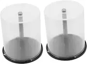 2pcs Clear Plastic DVD Storage Bucket Empty CD Organizer for Discs Reusable Material Compact Disk Holder for Desktop and Bookshelf Practical and Convenient Design