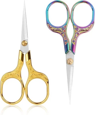 Set of 2 Vintage Embroidery Sharp Scissors 5 Inches Craft Sewing Scissors
