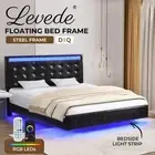 Levede Floating Bed Frame Double Queen with Headboard LED Lights Mattress Base
