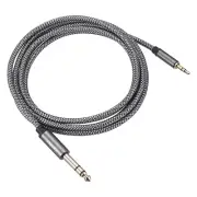 3.5mm 1/8" Male TRS to 6.35mm 1/4" Male TRS Audio Cable 1M/3.3Ft Gray