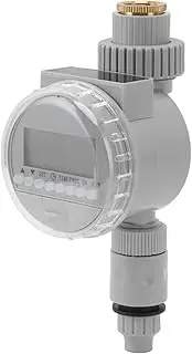 Jerliflyer Water Timer,LCD Display Waterproof Garden Irrigation Controller for G1/2 and G3/4 Threaded Faucets (Gray)