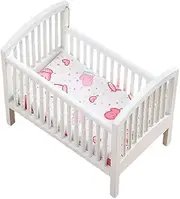 Abaodam Dollhouse Miniature Crib 1:12 Scale Mini Furniture Cradle Model Realistic Rocking Bed for Infants