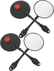 JOINPAYA 4pcs Bike Mirror Handlebar Mount: Adjustable Wide Angle Rear View Mirror For Mountain Road Bike Electric Motorcycle Black