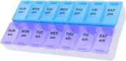 7 Day Weekly AM PM Pill Organizer, Shystech Large Pill Case Pill Box for Pills
