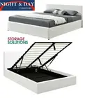 Brand new Oxford storage Solutions Gas Lift Double Bed PU Leather White
