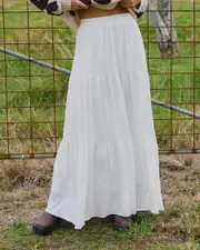 [Mooloola] Mooloola Women's Dusk Maxi Skirt in White 0 White