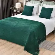 Hotel Bed Runners Scarf Solid Color Bedding Scarf Protective Bed Scarves with Tassel for Queen Size Bed Bed End Throw Rugs Bedspread King Size Bed End of Bed Blanket Decoration