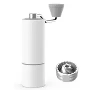 TIMEMORE Chestnut C2 Manual Coffee Grinder Capacity 25g with CNC Stainless Steel Conical Burr - Internal Adjustable Setting,Double Bearing Positioning,French Press Coffee for Hand Grinder Gift (White)