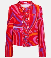 [Pucci] Pucci Marmo embellished cotton terry jacket AU 12 multicoloured