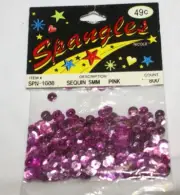 5mm Sequins Pink Round Cup DIY Craft 800 ct PKG