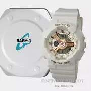 Authentic Casio Baby-G Women's White Ana-Digi Dual Display Watch BA110RG-7A