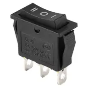 AC15A/250V 20A/125V 3 Pin SPDT ON-OFF-ON 3 Position Snap Rocker Switch Black