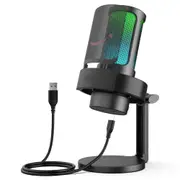 Usb Microphone for Recording and Streaming with 3 Rgb Modes