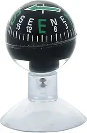 Ball Shaped Compass for Car Dashboard | Suction Cup Mount Navigation Compass for Truck Boat | Clear Scale Vehicle Ornament for Direction and Travel | Compact Compass for Auto Interior