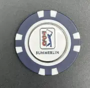 TPC Summerlin Magnetic Golf Ball Marker Poker Chip Navy White
