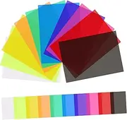 FELTECHELECTR 20pcs Color Changing Film Gel Transparent Light Filters for Photo Lighting Color Correction Double Sided Protection for Creative Effects