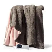 Sunbeam Feel Perfect Snug & Cosy Reversible Heated Throw - Grey/Pink