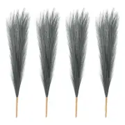 4 Pcs 17 Inch Faux Pampas Grass Artificial Boho Decor Gray