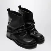 [The Attico] Combat Mini Robin Black Leather Boot 36 IT Black
