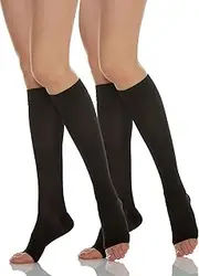 [Relaxsan] Compression Socks Women Knee High Socks Open Toe 18-22 mmHg, Basic 850A