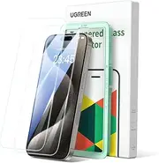 UGREEN 2 Pack Screen Protector for iPhone 15 Pro Max 6.7 inch HD Clear, 9H Hardness, Anti-scratch, Anti-fingerprint, Ultra Resistant, Tempered Glass Film with Easy-Installation Tool