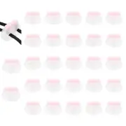 25 Pcs Plastic Spring Cord Lock, Double Hole Stopper, Transparent + Pink