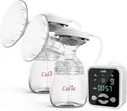 Double Electric Breast Pump with 4 Modes 9 Levels, Rechargeable, LED Display BPA Free with 2000mAH Battery Travel & Home Backflow Protector,BPA Free