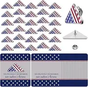 [Sayglossy] 30 Sets Patriotic Pins on Card Folded American Flag with Cards Bulk Memorial Day 4th of July Gifts American Flag Lapel Pin for Memorial Day Veterans Day 4th of July Men Women Clothes Bags,