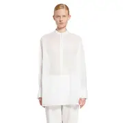 [TOTEME] Stand-collar shirt White