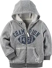 [Carter's] Boys' Marled French Terry Zip-Up Hoodie, Gray