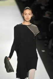 BCBG MAXAZRIA Runway Asymmetrical Cold Shoulder Color Block Tunic Dress XXS