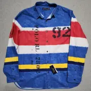 Polo Ralph Lauren Men's 2XL Classic Fit Striped Oxford Long Sleeve Workshirt NWT