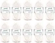 Gründl Plain Felt Wool (Wool for Felting, Knitting and Crocheting, Yarn Made from 100% Virgin Wool, 50 g/50 m, Needle Size: 8-9, 10 x 50 g), Cream, 31 x 32 x 7.5 cm