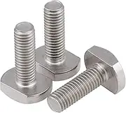 M5 M6 M8 M10 M12 T-Slot Bolts, Hammer Head Bolt T Screw Drop-in Stud 304 Stainless Steel Hammer Head Bolt Silver (M6×30mm，5 pcs)