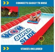 New WOW Sports Super Slide Giant 25ft Water Slide 25' X 6' Zigzag Sprinkler