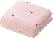 2pack/lot Breathable and Thick New Strawberry Embroidered Bath Towel Cotton Bath Towel Cotton Ladies Cute Towel, Pink 140 * 70cm