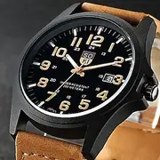 Sport Military Watches Fashion Casual Analog Quartz Watch Leather Analog Men Luxury Wristwatch Quartz Watch for Men's Men Analog Quartz Casual Classic Wristwat