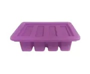 Silicone Butter Mold with Airtight Lid 4 Cavities Food Grade Homemade Butter Making Mould Refrigerator Storage Box Food Container Kitchen Supplies - Purple