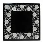 18" Side Marble Table Top Semi Precious Stones Pietra Dura Floral Inlay Work