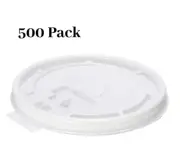500 Pack - 90mm White Flat Tear Back Lids for Hot Cup, Coffee Cup, Paper Cup
