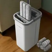 JOYMOOP Mop and Bucket with Wringer Set, Hands Free Flat Floor Mop and Bucket