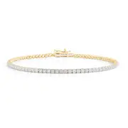 Tennis Bracelet with 1.00ct of Laboratory Grown Diamonds in 9kt Yellow Gold