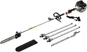 Giantz Pole Saw, 65cc Hedge Trimmer Brush Cutter Poles Tree Pruner Chainsaw Cordless Petrol Hand Power Chainsaws Home Garden Farm Whipper Snipper Tool Saws, with Extra Chains Spark Plug 12" Bar 2 In1