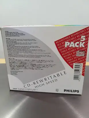 《莫莫購物》可重複 燒錄片 PHILIPS 飛利浦 CD-RW 74 74min/650MB 光碟片(一盒五片裝)