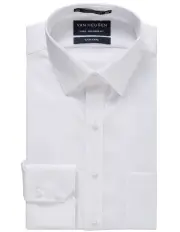 [Van Heusen] Herringbone Long Sleeve Business Shirt in White
